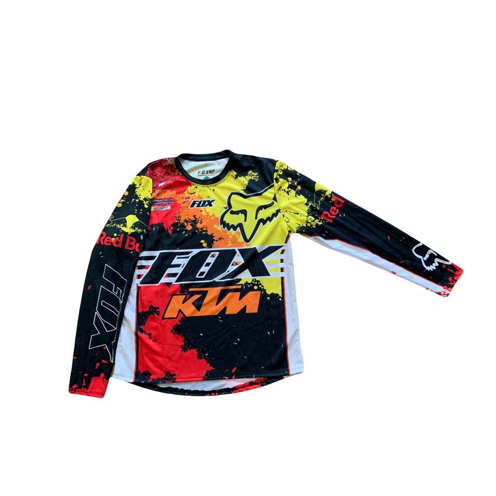 Men’s/Unisex XL red/orange/yellowRARE retro KTM REDBULL Energy Fox Racing Jersey